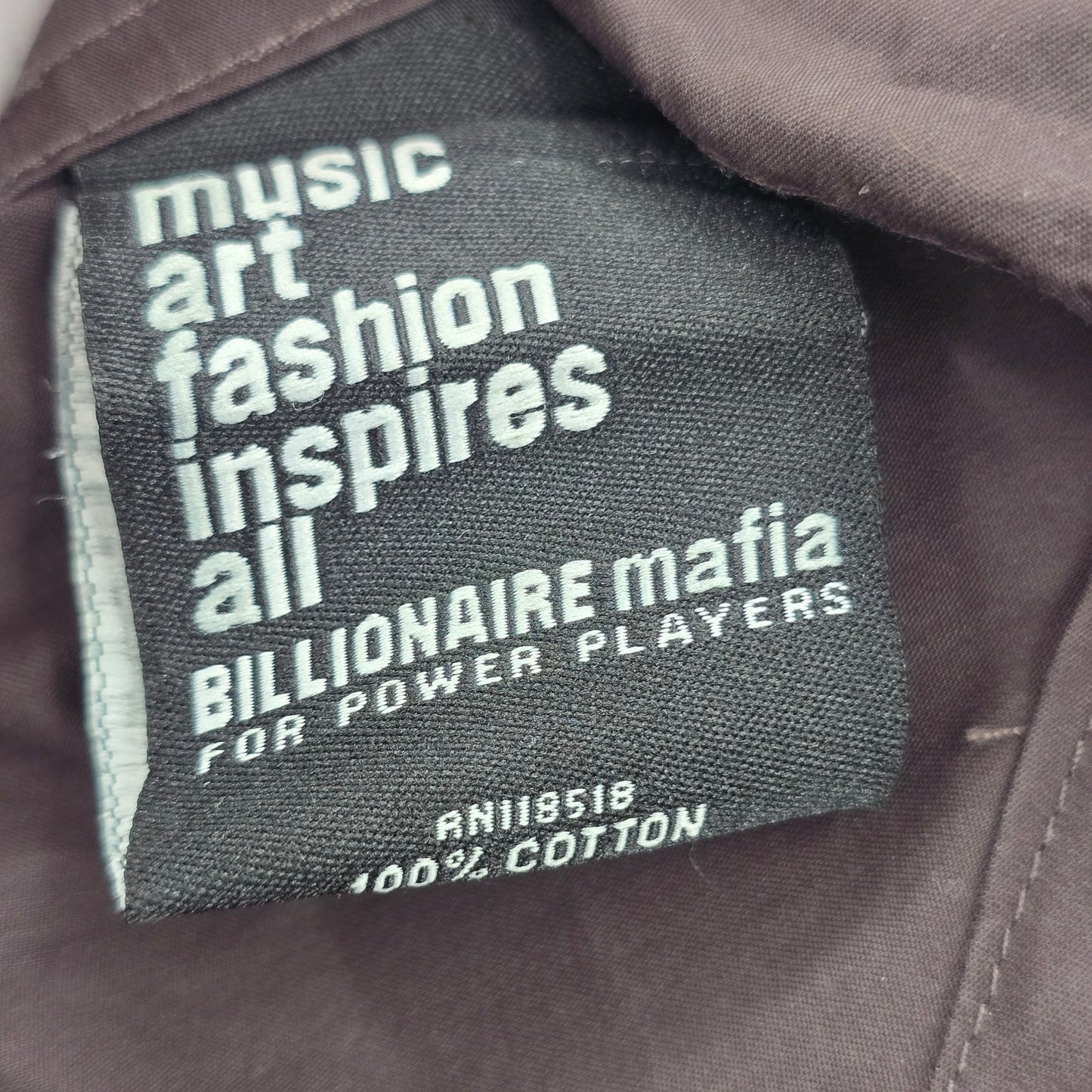 Billionaire Mafia Brown Floral Mens Button Down Party Long Sleeve Dress Shirt L