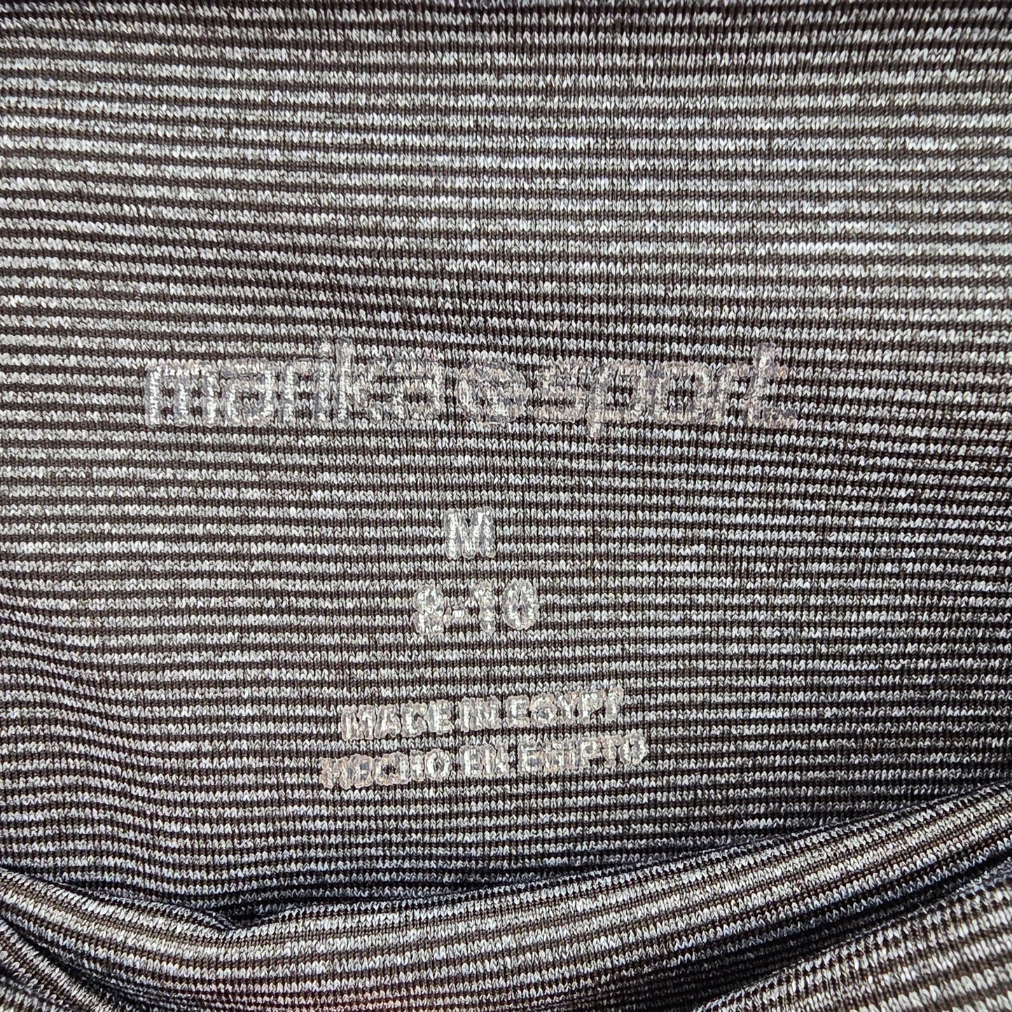 Marika Sports Gray Pink Stripe Cropped Active Legging Pant Bottoms Medium 8-10