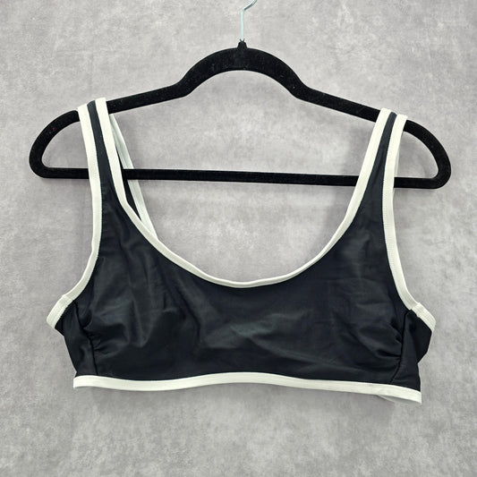 Xhilaration Black White Sports Hook Bikini Top Swimwear Medium