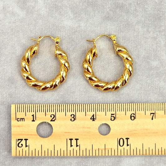 Zara Gold Thick Spiral Hoop Hook Fashion Jewelry Earrings NWT JB2-92