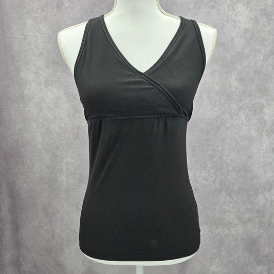 Danskin Now Black Crisscross Sleeveless Racerback Activewear Tank Top Small