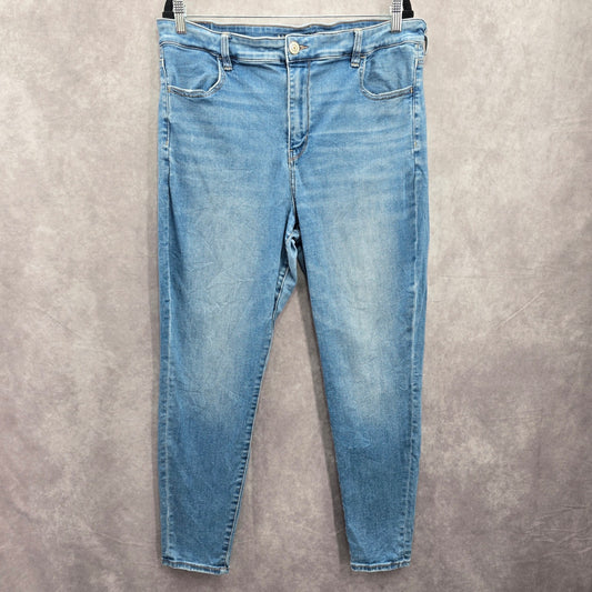 American Eagle Hi Rise Jegging Jeans Blue Skinny Stretchy Pants Plus 20 Regular