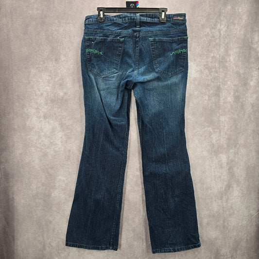 049. Authentic Femme Blue Bootcut Straight Flare Denim Pants Jeans 14
