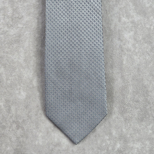 Calvin Klein Gray Silver Geometric Silk Neck Tie Men's