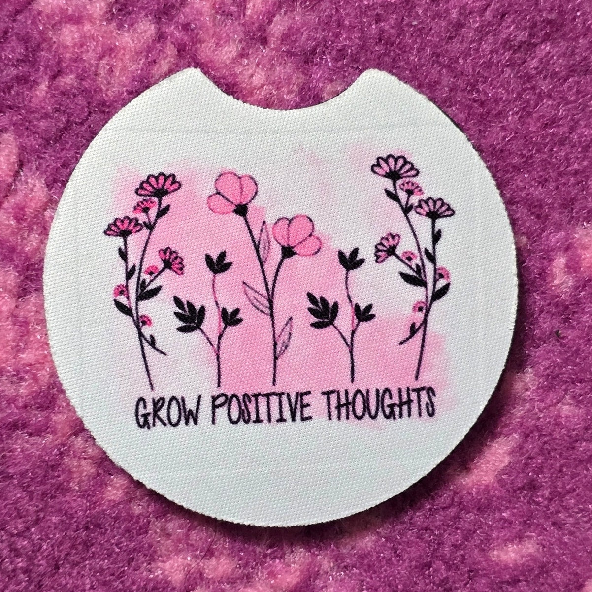 Sunflower Pink Circle Non Slip Handmade Kitchen Home Cup Car Accessories Coaster