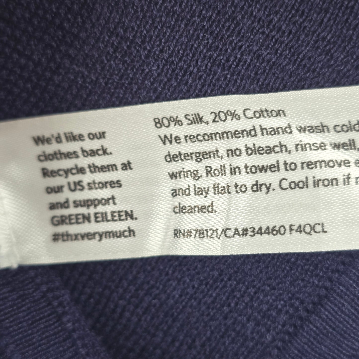 Eileen Fisher Navy Blue Sleeveless Flare Zip Up Cotton Silk Blouse Top S Small