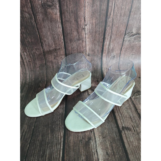 Lulus White Mesh Strap Heels 8