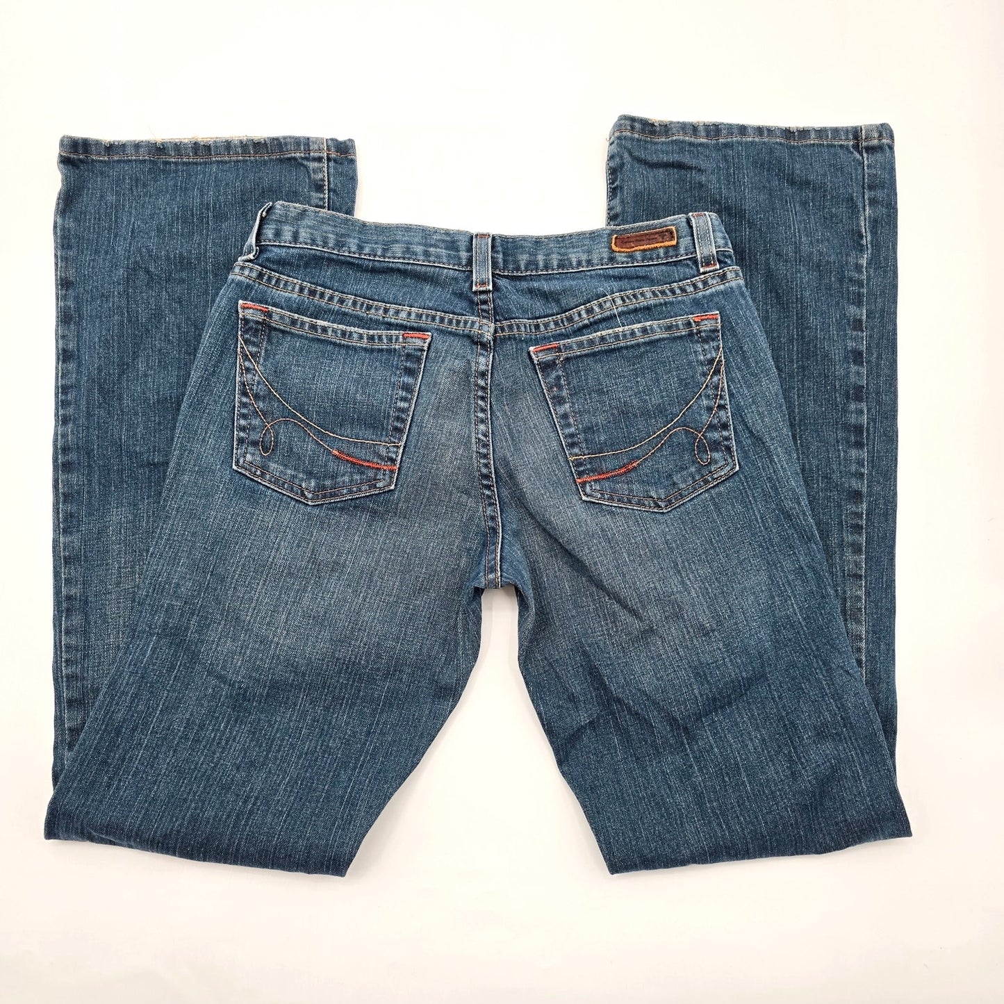 Calvin Klein Blue Floral Low Rise Flare Denim Jeans Pants Bottom S Small 4