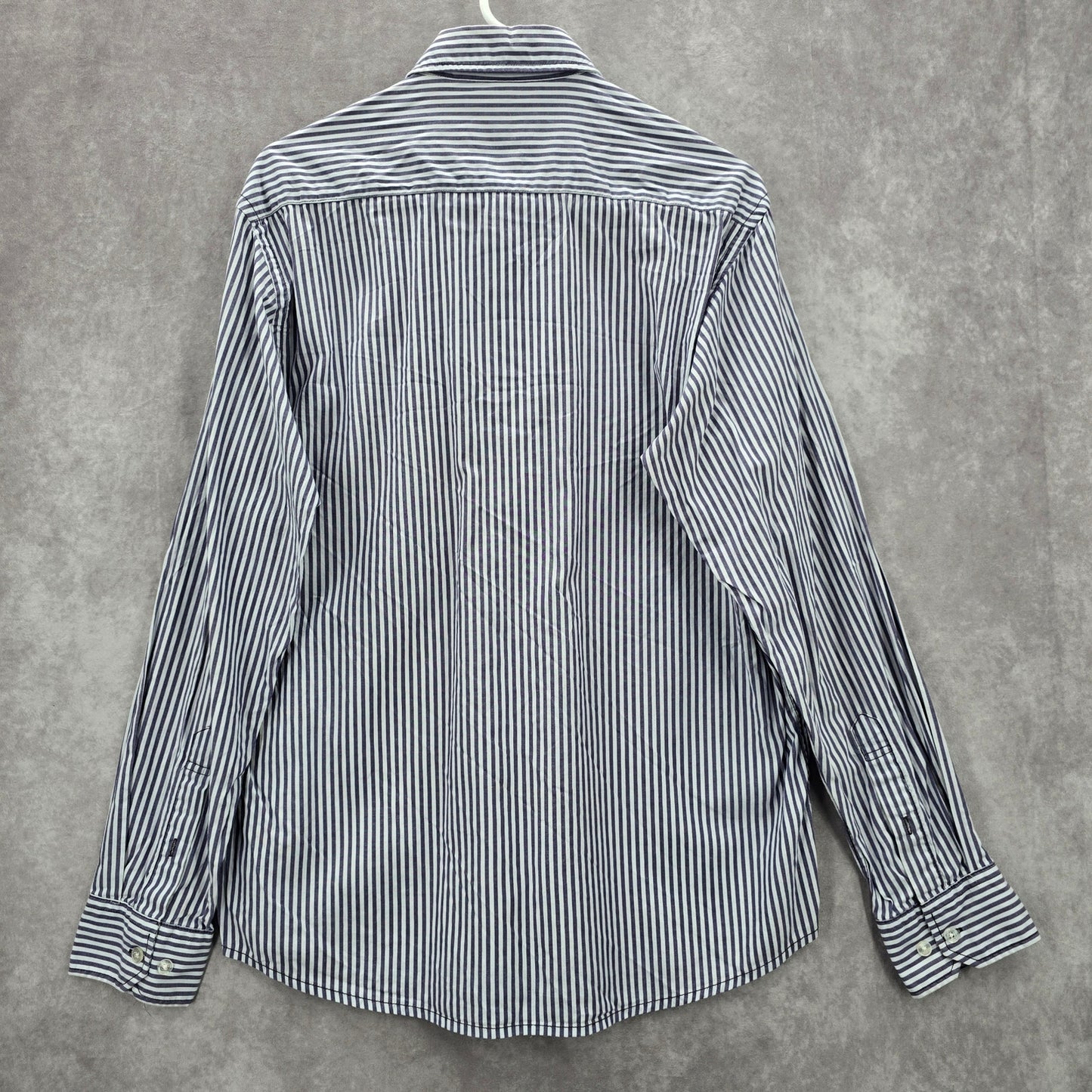 Arrow Purple White Stripes Button Down Long Sleeve Cotton Mens Shirt Medium