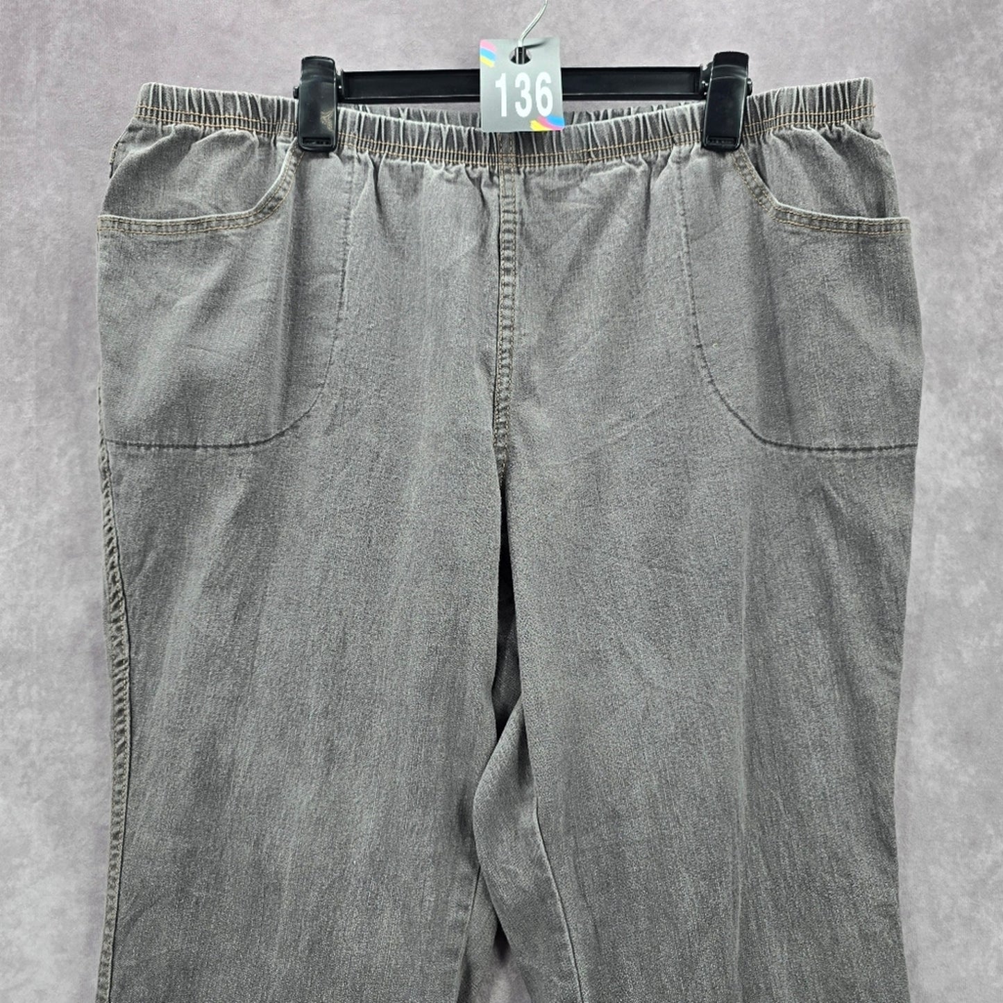 136. Just My Size Gray Elastic Jeans Boot Leg Denim Pants Plus 3X 22W/24W