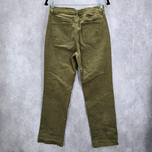 Gloria Vanderbilt Green Straight Taper Denim Short Jeans Cotton Bottom Pants 10S