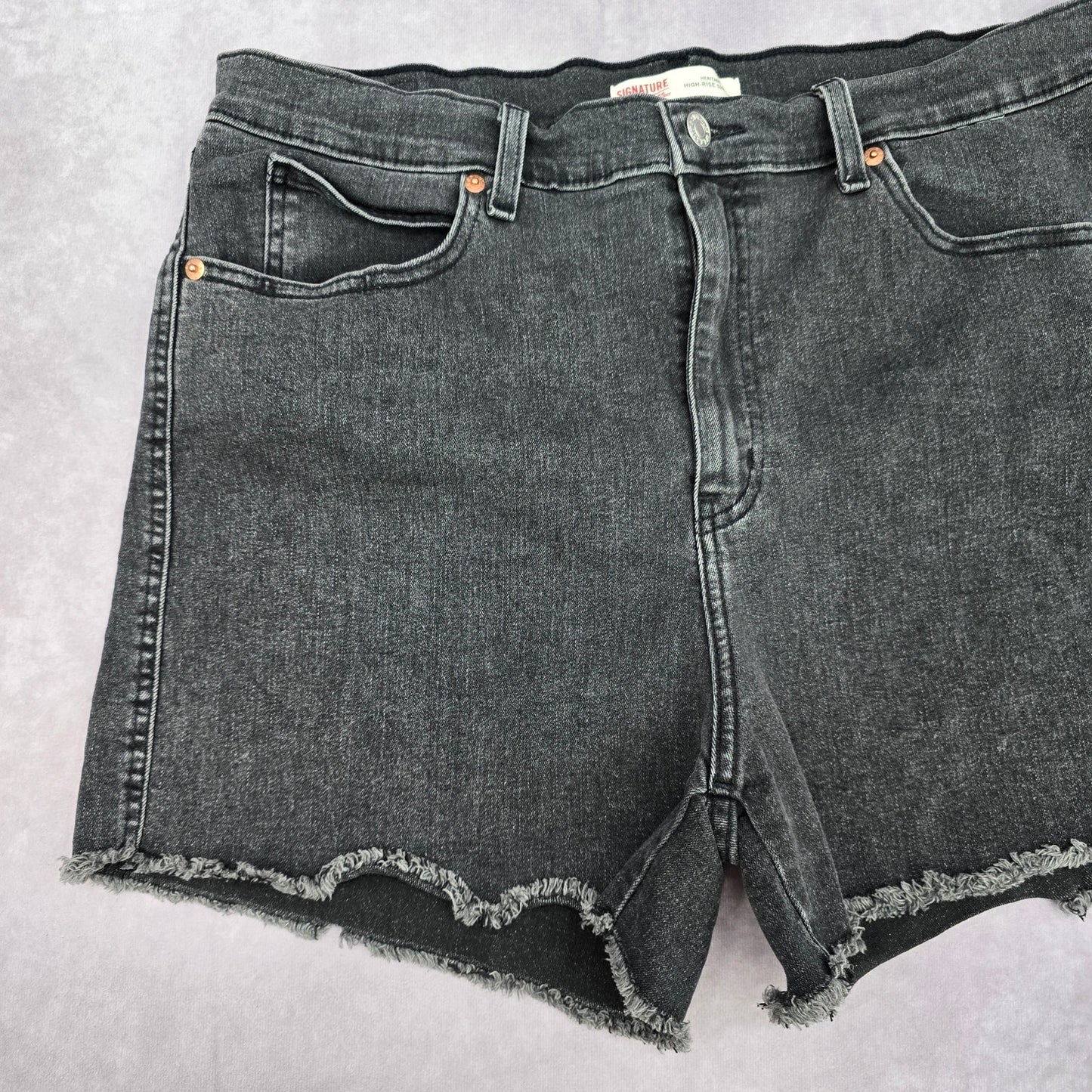 Levi Black Heritage High Rise Flat Front Jeans Denim Bottoms Pants Shorts 16W