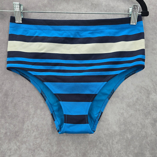 Aerie Blue Stripe Bikini Bottoms Swimwear Medium