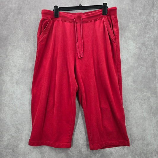 Kim Rogers Red Cropped Wide Capri Bottoms Pants Large