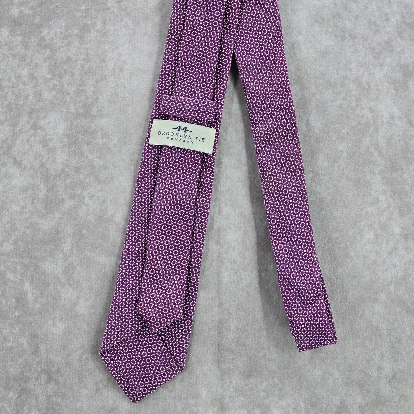 Brooklyn Tie Company Purple Floral Dot Geometric 100% Cotton Men Neck Tie