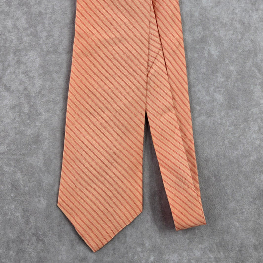 City of London Orange Pink Stripe Geometric 100% Silk Men's Neck Tie NWOT