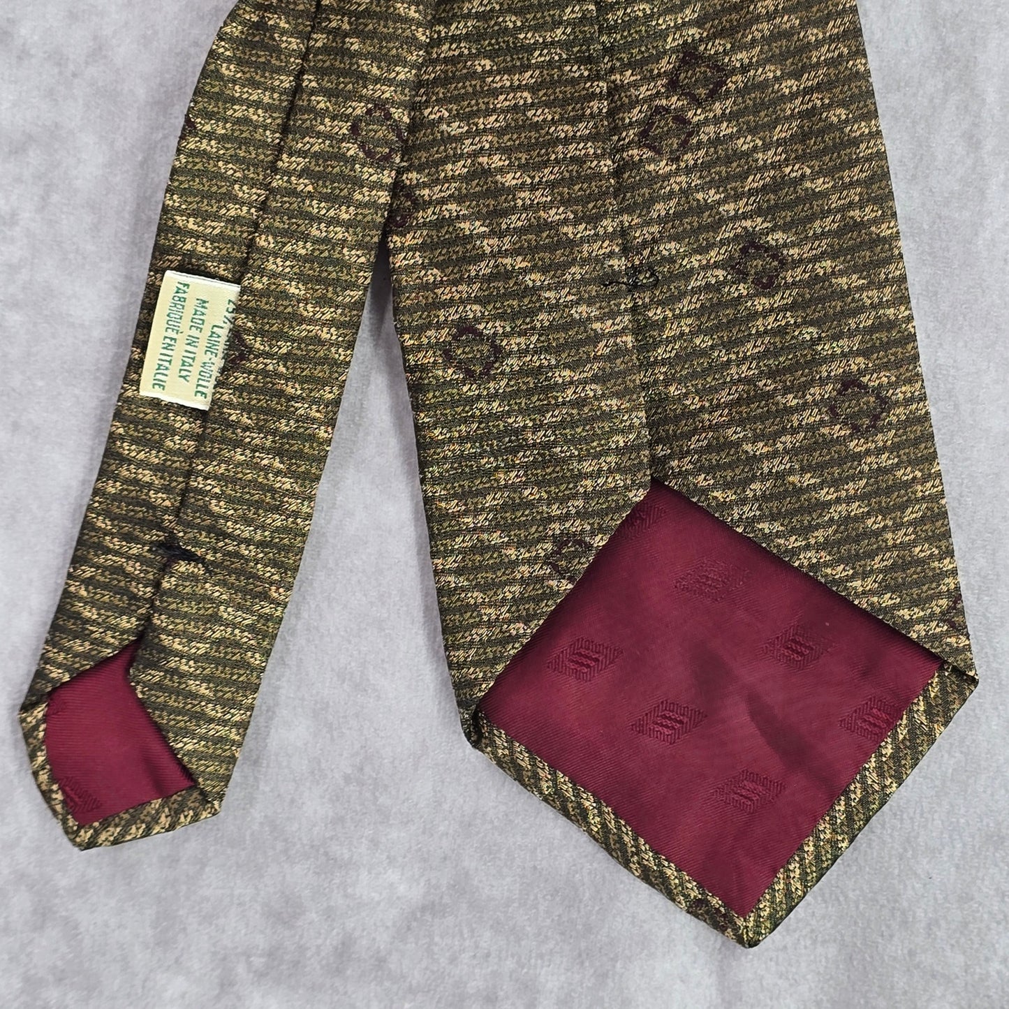 Joseph Abboud Brown Gold Plaid Geometric Executive Stripe Italy Men's Neck Tie