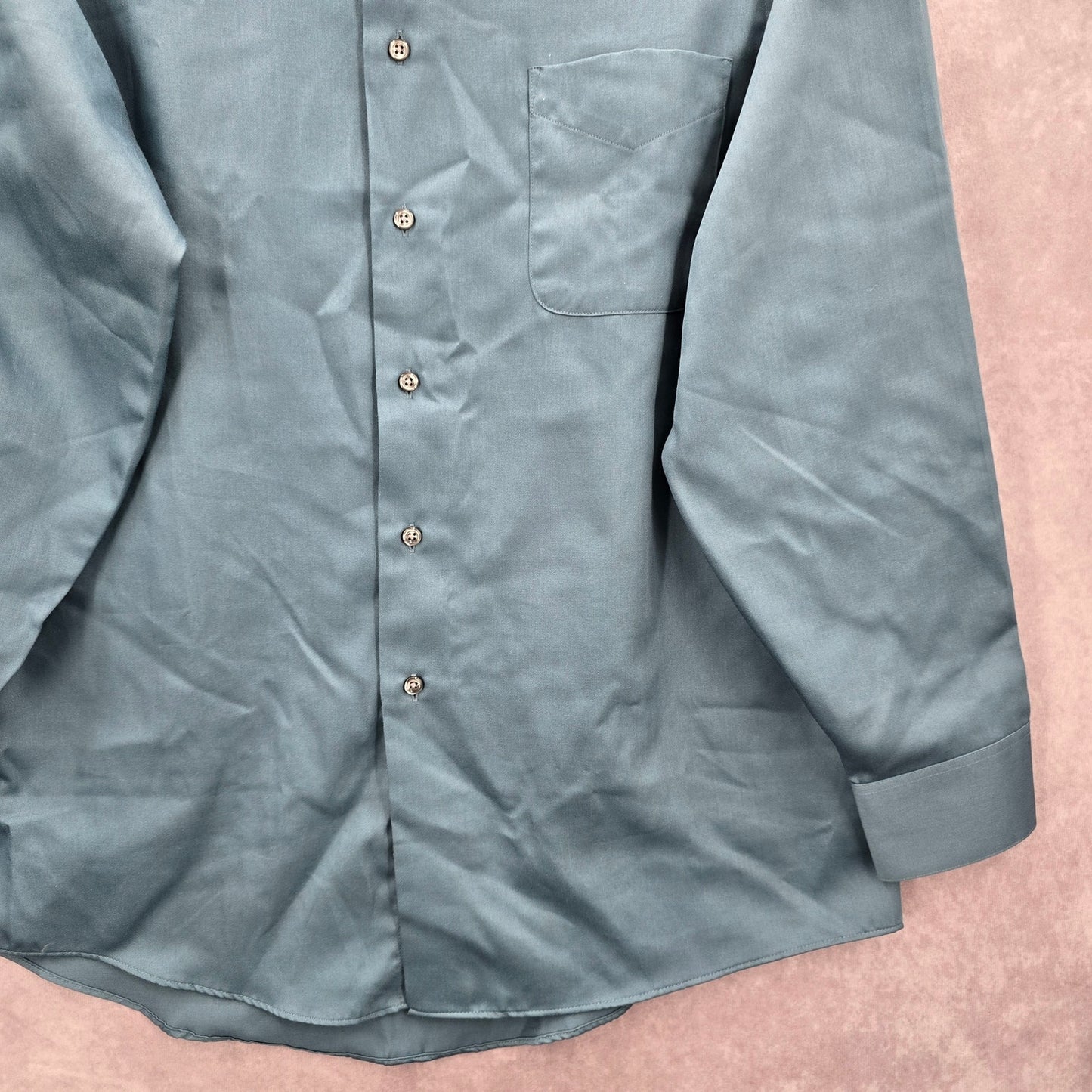 Geoffrey Beene Blue Mens Button Down Long Sleeve Preppy Dress Shirt Large
