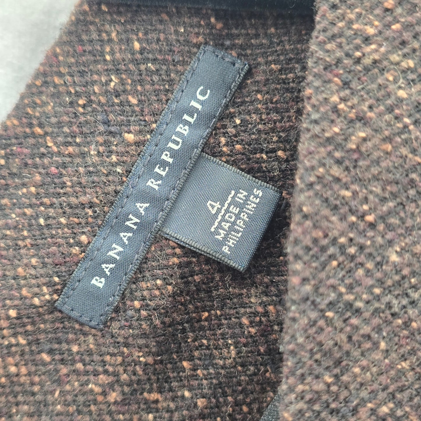 Banana Republic Brown Speckle Wool Silk Knee Length Dress 4 Small
