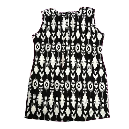 Black White Printed Feather Print Sleeveless Tunic Top Zipper Girls Toddler 2T