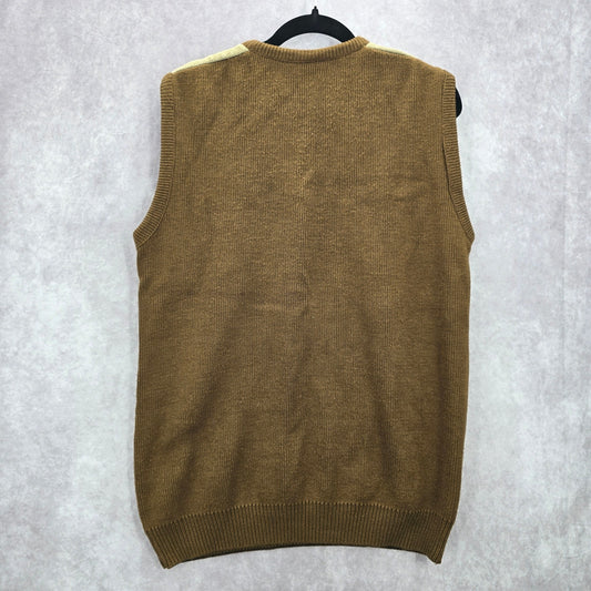 Lcooltex Brown Western Tribal Sleeveless Vintage Y2K Knit Wear Vest Extra Large