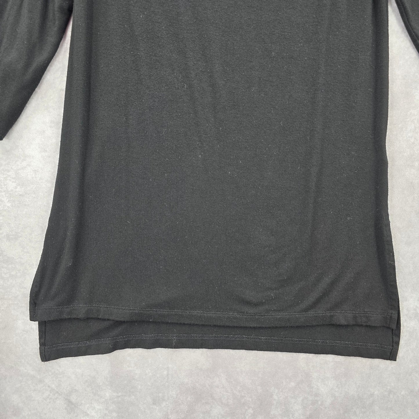Willi Smith Black Long Slit Stretch Goth Blouse Retro Top Extra Small XS