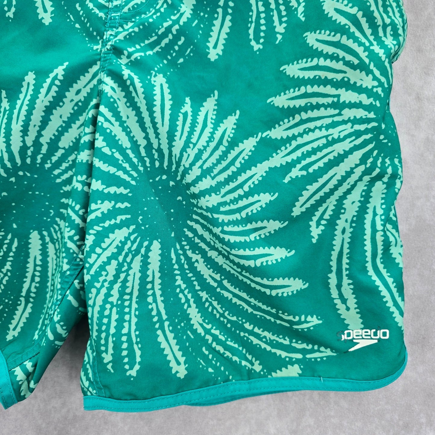 Speedo Green Floral Pull On Swim Youth Boys Juniors Trunks Shorts M Medium