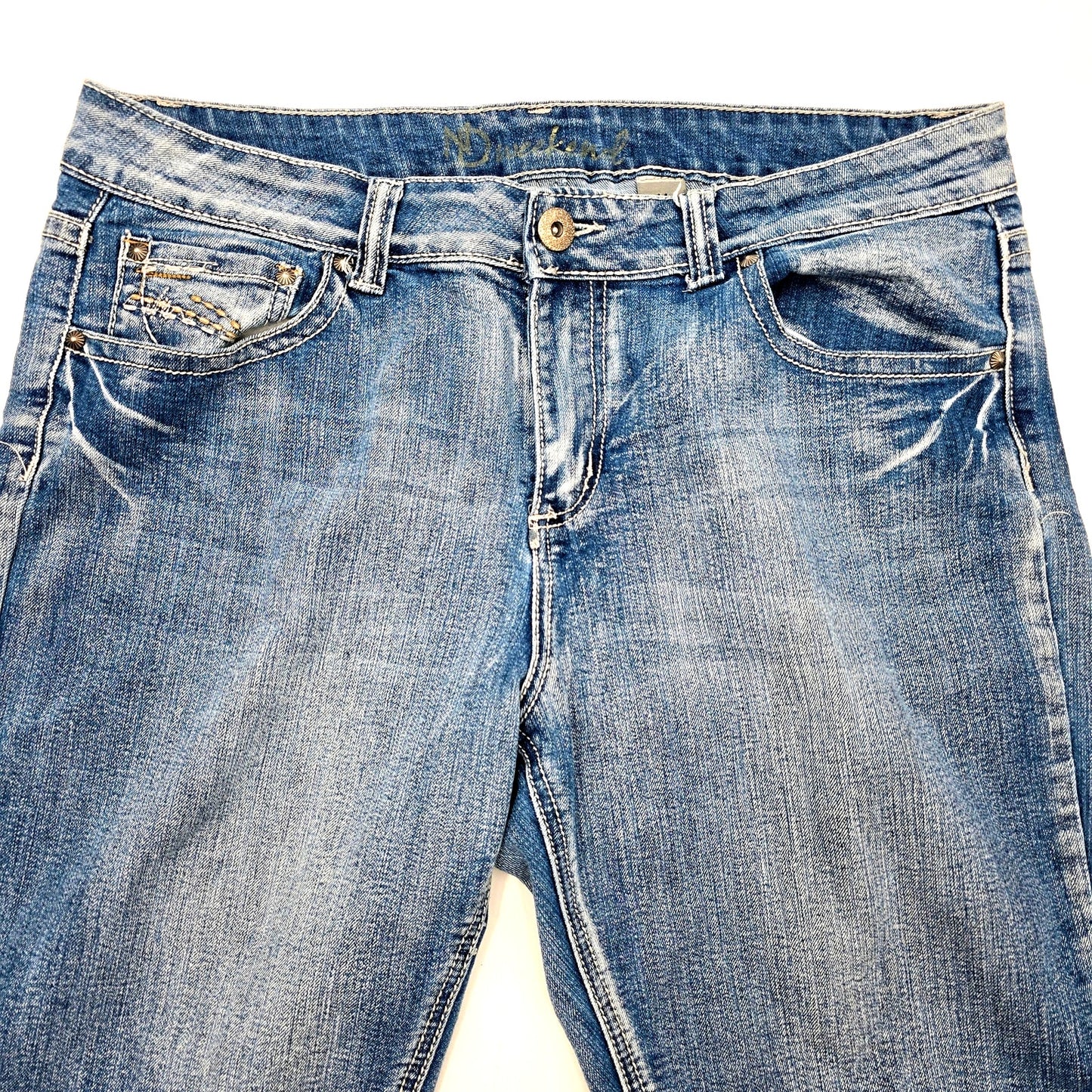 New Direction Weekend Blue Denim Bermuda Jeans Shorts Bottoms Pants Plus 14