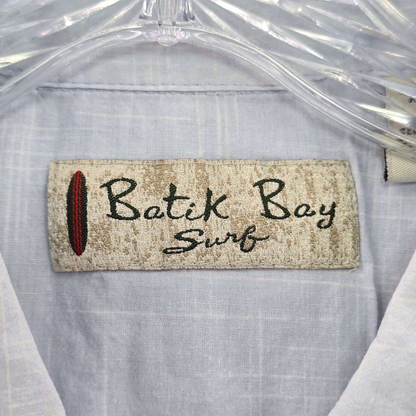 Batik Bay Surf Blue Beach Palm Tropical Island Vintage Hawaiian Shirt Medium