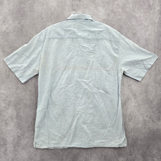 Batik Bay Surf Blue Beach Palm Tropical Island Vintage Hawaiian Shirt Medium