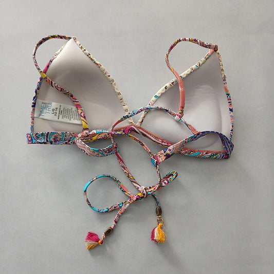 Colorful Y2K Swim Resort Beach Vacation Grunge Tropical Goth Bikini Top Large