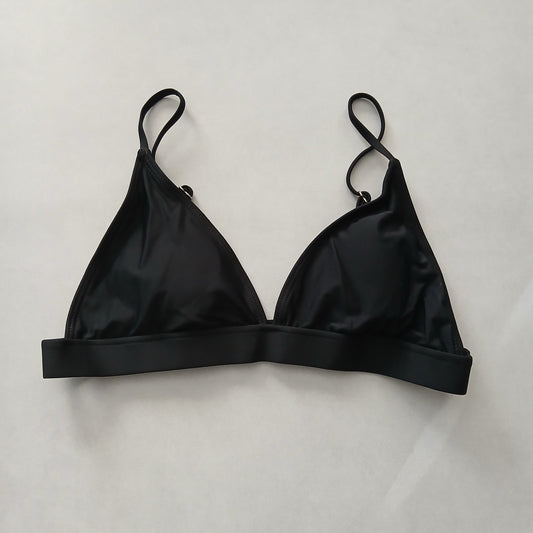 Black Boho Y2K VTG Swim Grunge Resort Beach Goth Vacation Bikini Top Large