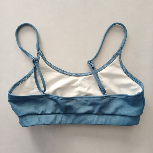 Blue Boho Y2K VTG Swim Grunge Resort Beach Goth Vacation Bikini Top Large