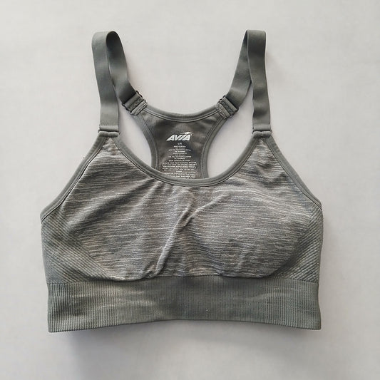 Gray Y2K VTG Sports Bra Activewear Crisscross Yoga Fitness Workout Top Large