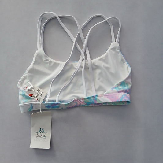 White Y2K VTG Sports Bra Boho Tie Dye Activewear Yoga Workout Top Large