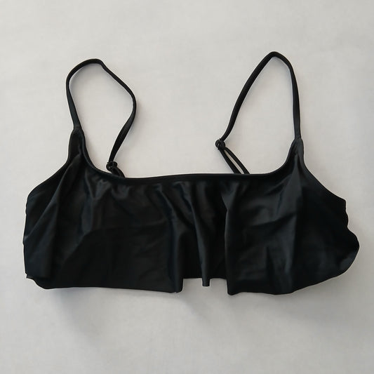 Black Boho Y2K VTG Swim Grunge Resort Beach Floral Vacation Bikini Top Large