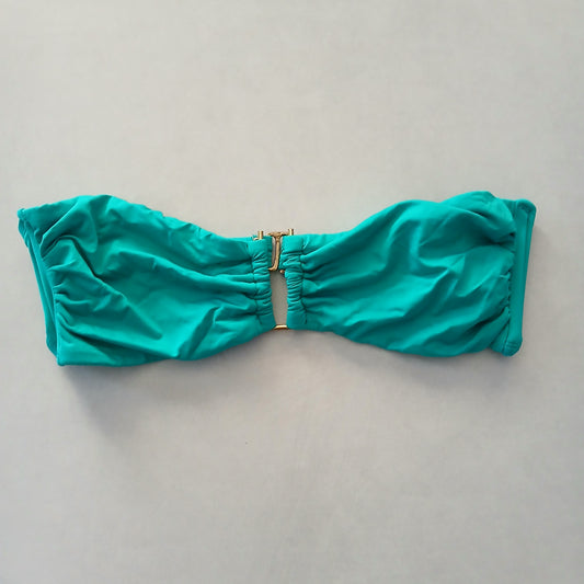 Green Y2K VTG Bandeau Swimwear Tropical Baddie Beach Vacation Bikini Top Large