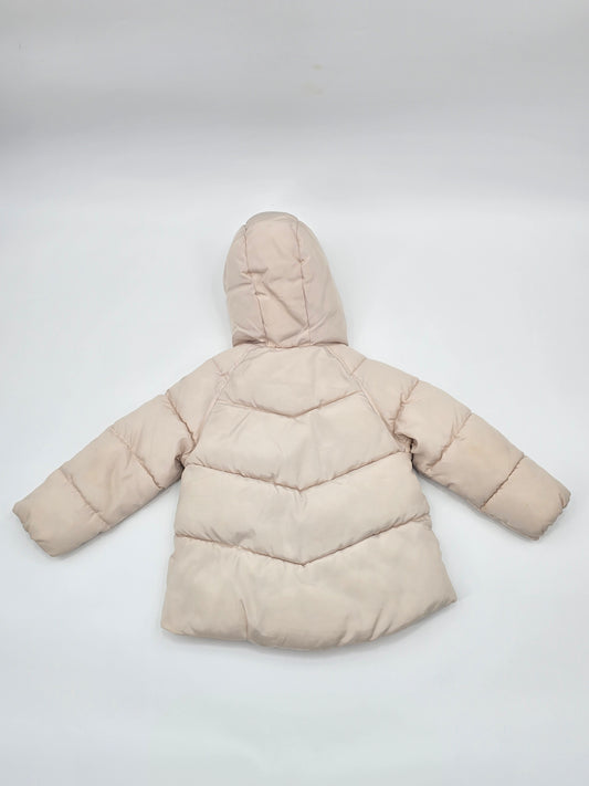Zara Kids White Puffer Hooded Zipper Cozy Winter Chic Ski Resort Girls Jacket 5