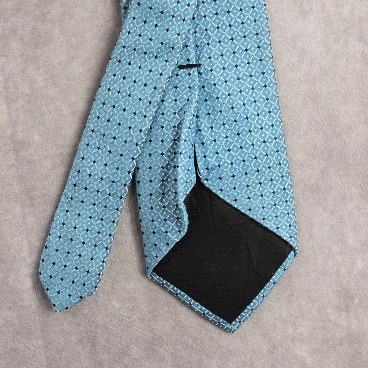 Geoffrey Beene Blue Polka Dot Diamond Geometric 100% Silk Men's Neck Tie