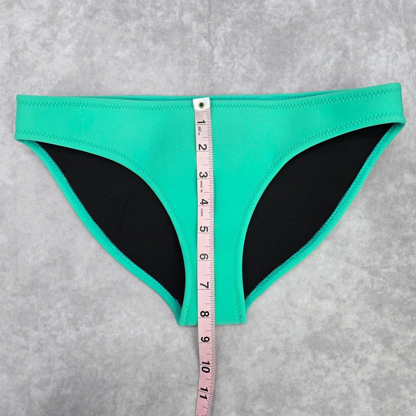 Green Black Medium Cheeky Rash Guard Bikini Bottom Swimwear