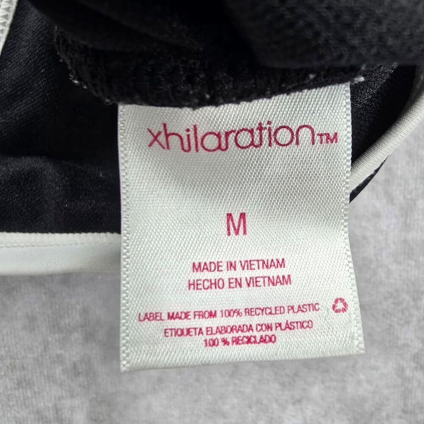 Xhilaration Black White Sports Hook Bikini Top Swimwear Medium
