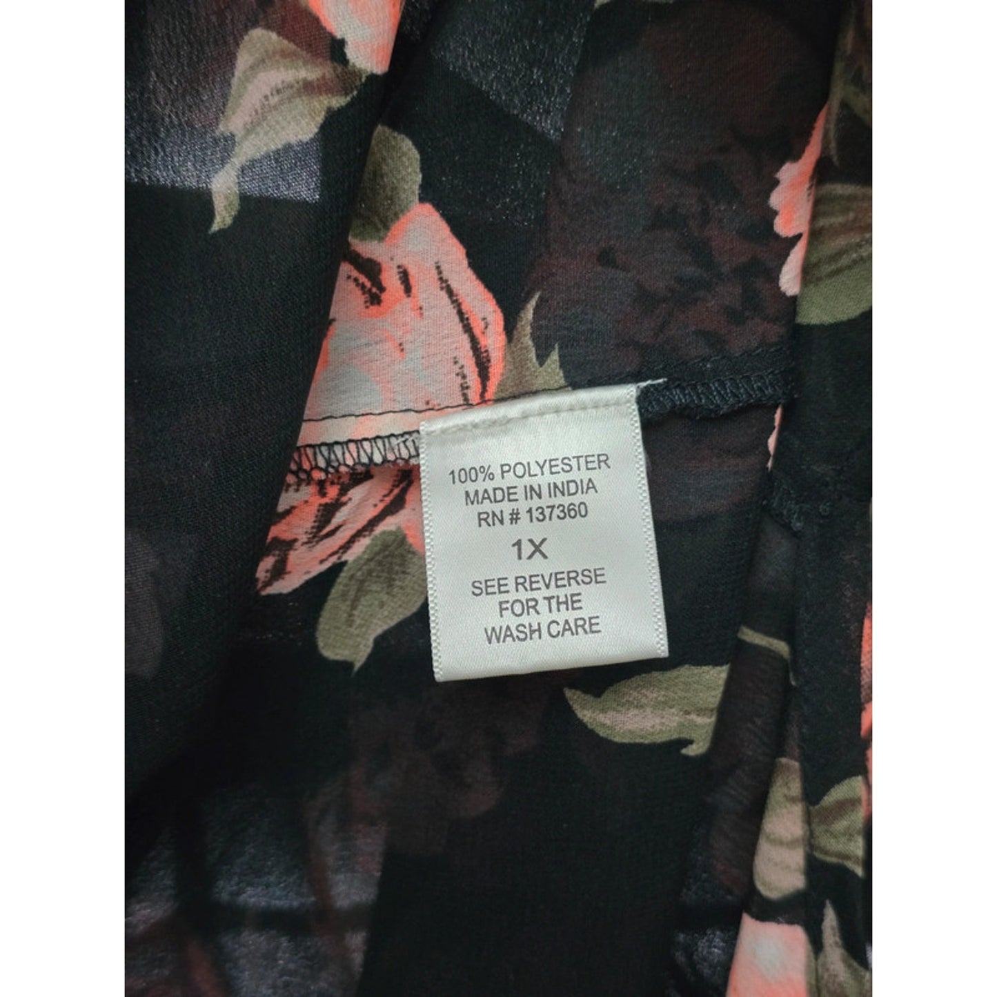 Live 4 Truth Black Floral Sheer Mermaid Tail Plus Size Top 1X