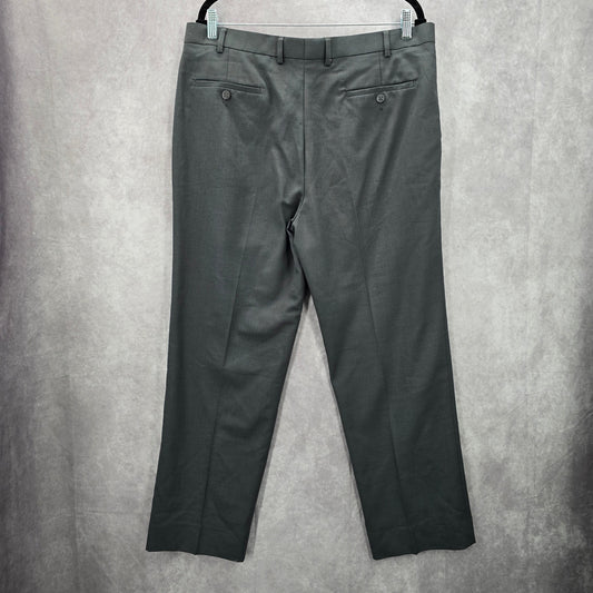 Fit Elegance Gray Mens Trousers Executive Tailored Suit Work Dress Pants 38x41