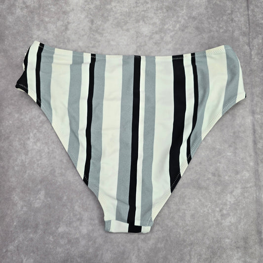 Cupshe Black White Gray High Waist Bikini Bottom Swimwear Medium