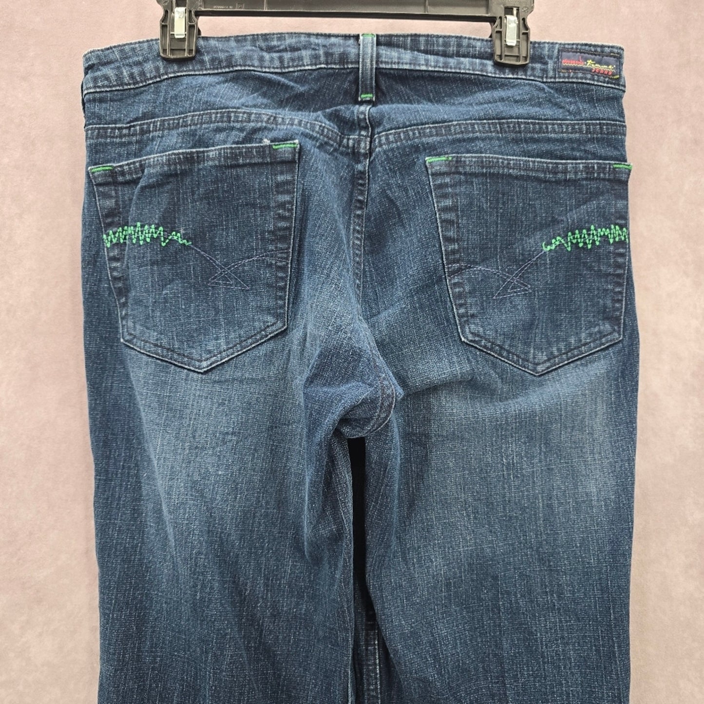 049. Authentic Femme Blue Bootcut Straight Flare Denim Pants Jeans 14