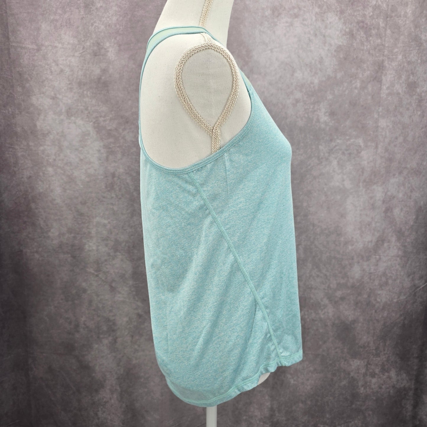 Blue Crisscross Back Sleeveless Racerback Mesh Activewear Sportswear Top Small