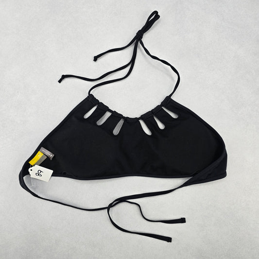 LA Hearts Black Cutout Tie Padded Swim Sports Bra Beach Bikini Top M Medium