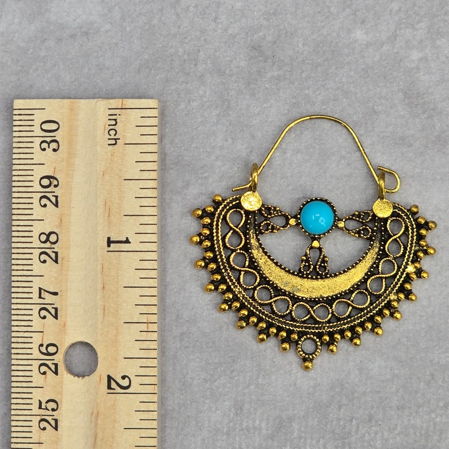 Zara Gold Bohemian Floral Drop Dangle Hook Fashion Jewelry Earrings NWT JB2-87