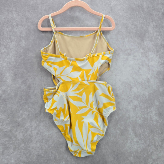 Old Navy Yellow Floral One Piece Cutout Swimsuit Girls Toddler 2T