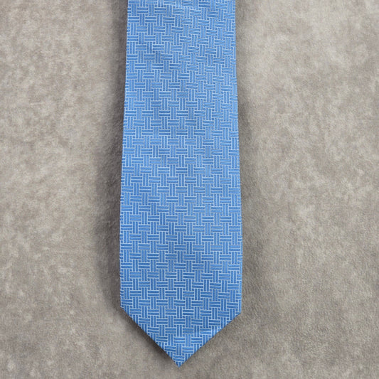 Croft & Barrow Blue White Polka Dot Geometric Executive Silk Neck Tie Men's